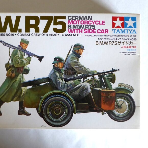 TAMIYA JAPAN WWII GERMAN 20mm FLAKVIERLING & MOTORCYCLE MODEL & FIGURE SET LOT - Picture 10 of 12